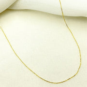 14K Solid Yellow Gold Diamond Cut Cable Link Chain